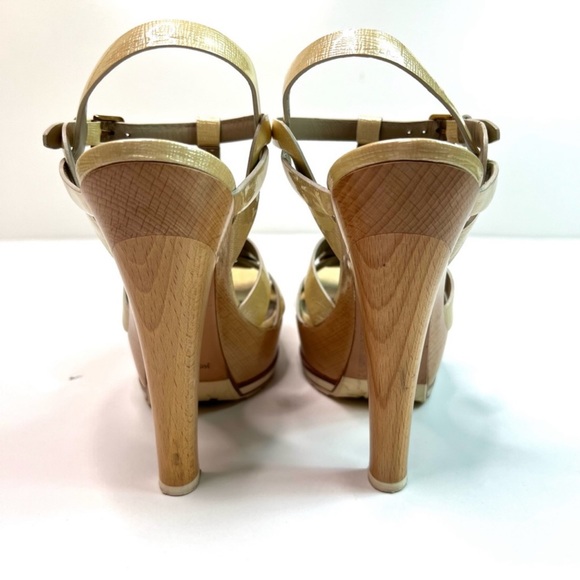 Yves Saint Laurent Tribute Wood Platform
Leather Sandals Size 38.5 - Picture 10 of 13